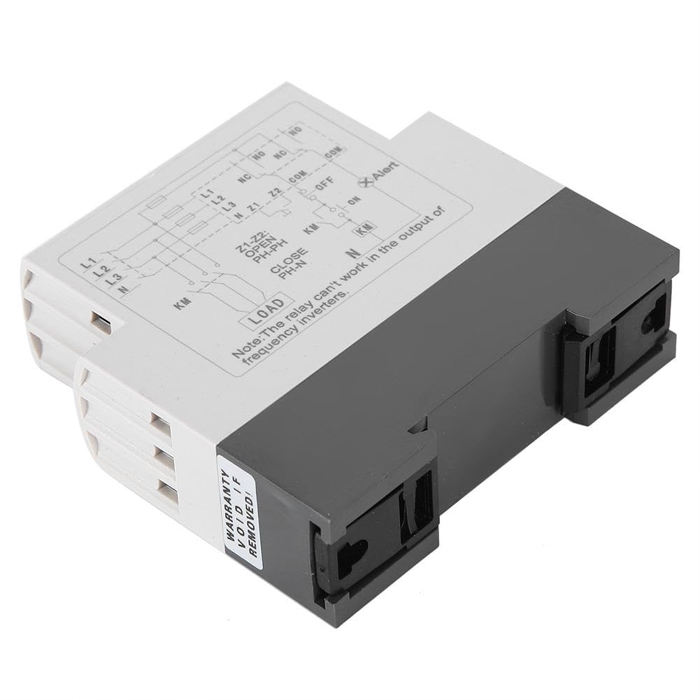 Jadeshay Protector de voltaje Relé de voltaje trifásico Protector de monitoreo de sobretensión y subtensión multifunción Entrada de voltaje de 176V-552V