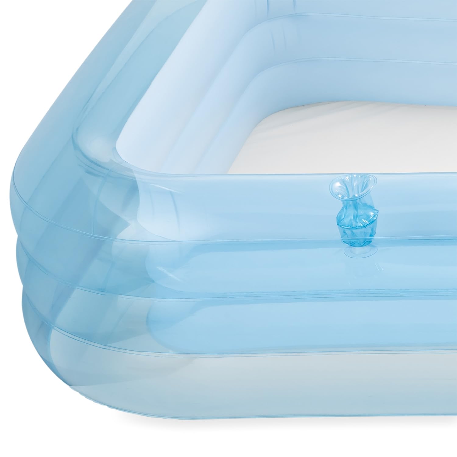 Funsicle AquaSplash aufblasbarer Pool 10 Fuß, 305 x 183 x 56 cm Familienpool, großer Gartenpool für Kinder und Erwachsene, einfach aufzublasender Hinterhofpool mit Reparaturflicken – himmlisches Blau