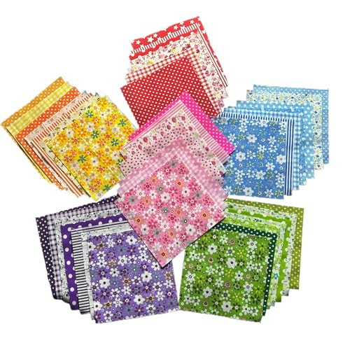 Cotton Quilting Fabric Squares 42 Piece 5x5 Inch Pre-Cut