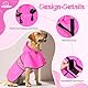 Weesiber Regenmantel Hund - Hunderegenmantel Wasserdicht Regenjacke Hund Reflektierend mit Leinenloch, Regencape für Hunde Mit Kapuze (M, Rosa)