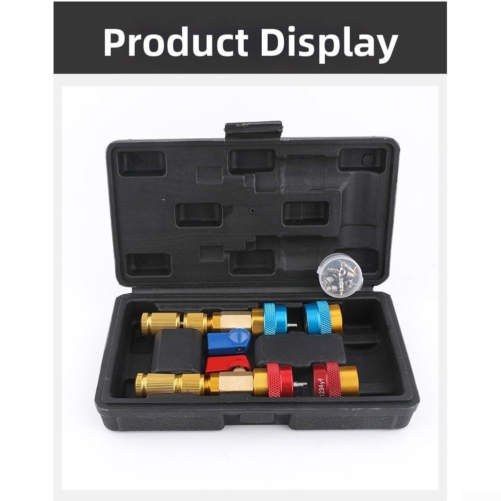 R134a e strumento di rimozione del nucleo della valvola CA dell'auto, kit di chiavi di servizio resistenti alla pressione da 45 bar, per riparazione di aria condizionata automobilistica, design con