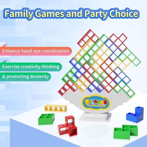 48 Pcs Game Gifts, Balance Stacking Blocks Game,Perfect for Family, Parties, Travel,Boys Girls Gifts,Novelty Toy Gift for Kids or Friends - Image 3