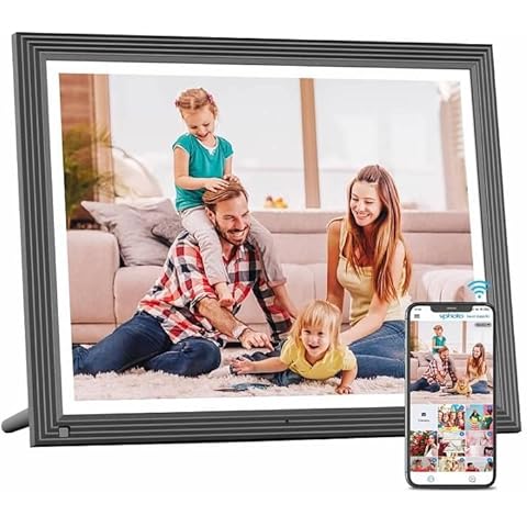 Digital Picture Frame 15 inch - FULLJA Large WiFi Smart Photo Frame with HD Wide Angle, Remote Control, 32GB Memory, Wall Mountable, Easy to Share Photos or Videos via App/Email, Gift for Family Cover