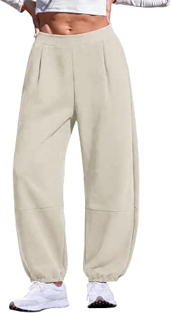 EXLURA Women's Cotton Blend Barrel Sweatpants