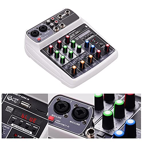 Audio-Mixer SoundCard Mixer Digitale Audio Mixer 4-kanaals BT MP3 USB-ingang + 48V Phantommacht Eenvoudige bewaking en… - Image 6