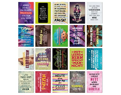 TypeStoff 20er Postkarten-Spar-Set - FUNNY - DIN A6, 20 verschiedene Motive mit Sprüchen, Zitaten und Aphorismen - PK-00602 Cover