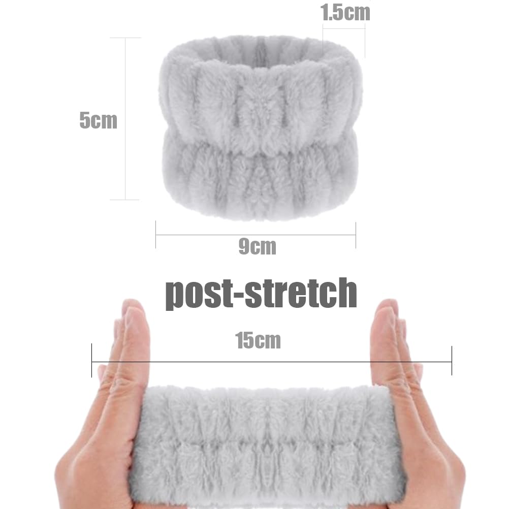 Fc'Noqgn 4 pcs SPA Wrist Wash Toalla Absorbente de Microfibra para la Cara y la Ducha (Blanco Gris)