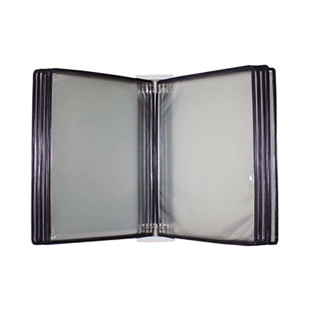 Ściana z płytą montażową， Uchwyty na dokumenty a4 czarne z 10 panelami i 20 kieszeniami 35 * 24 8CM(Onecolor)