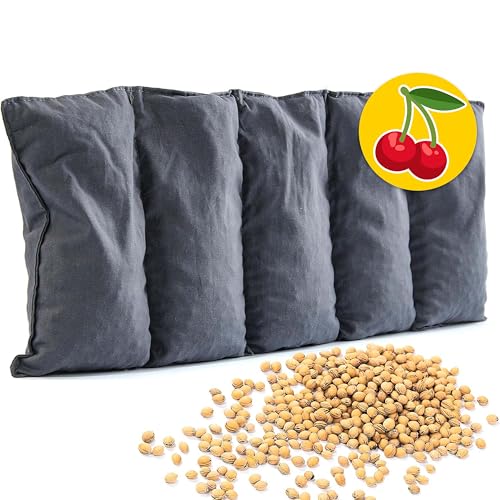 Amilian Kirschkernkissen Mikrowelle 55x20 cm - Körnerkissen Nacken Schulter - Wärmekissen Mikrowelle - Nackenwärmer - Kirschkernkissen groß -...