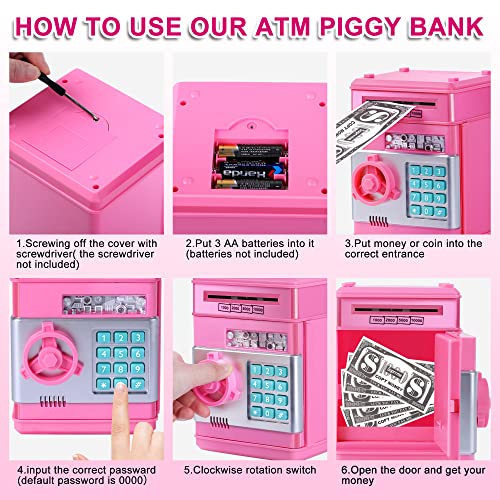 Gudoqi 43224-14687 Password Piggy Bank, Digital Electronic Money Bank, Mini Atm Cash Coin Saving Can Toys, Birthday For Kids thumb #5