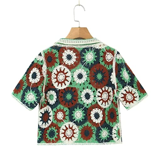 Women Flower Crochet Knitted Vest Sweater V-Neck Sleeveless Pullover Casual Loose Tops2