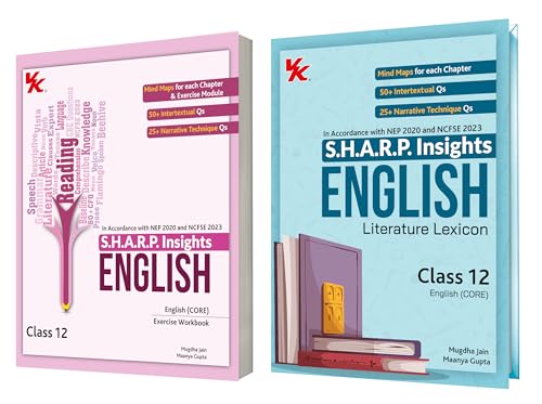 Image of S.H.A.R.P. Insights for CBSE Class 12 English (CORE) Literature Lexicon & Exercise Workbook (Set of 2) by Mugdha Jain (BITS Pilani, IIM-A) & Maanya Gupta (IIM-A) - Edition (2026)