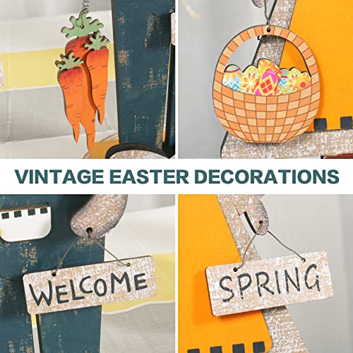 SY-Super-Bang-2pcs-Retro-Bunny-Easter-Wooden-Decorations-Rustic-Rabbit-Tabletop-Decor-for-Centerpiece-Home-Farmhouse-Party-Spring-Summer-Holiday SY Super Bang 2pcs Retro Bunny Easter Wooden Decorations Rustic Rabbit Tabletop Decor for Centerpiece Home Farmhouse Party Spring Summer Holiday
