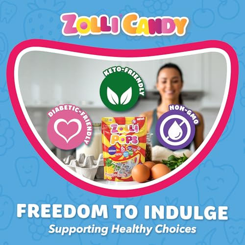 Zollipops Clean Teeth Pops Sugar Free Candy with Xylitol, Dye-Free Lollipops - Keto & Diabetic-Friendly, Dentist-Approved Treats for Kids (Cherry and Pineapple 5.2 oz)