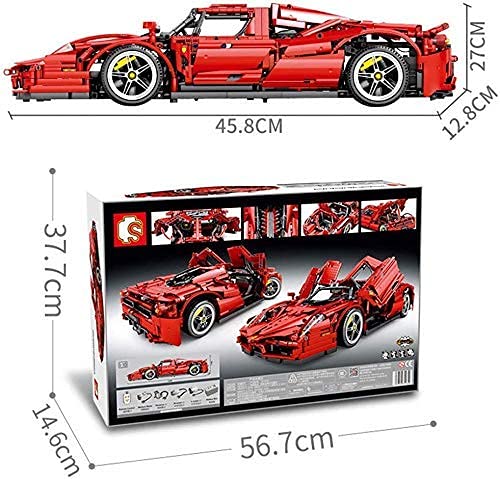 n.g. Home Decor Technic Sportwagen für Ferrari Enzo Bausatz mit Fernbedienung und 5 Motoren 2600 Blöcke - Kompatibel mit… – Bild 8