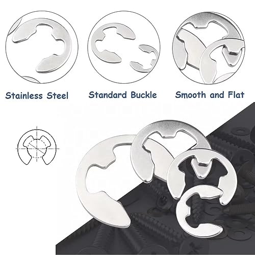 SYDARSYN Stainless Steel E-Clip External Retaining Washers E-Clip Retaining Snap Opening Ring Circlip M15 (20pcs) - Image 2