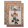 Toforevo picture frames 4×6 set of 2 rustic wood grain photo frame for gallery wall mounting or tabletop display  urban country home decor