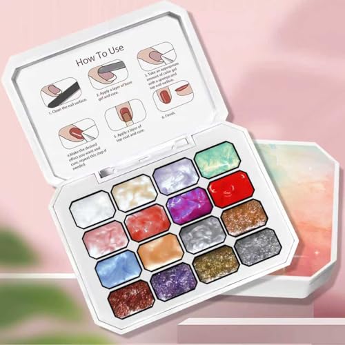 Set de esmaltes en gel con 16 colores degradados miniatura 2