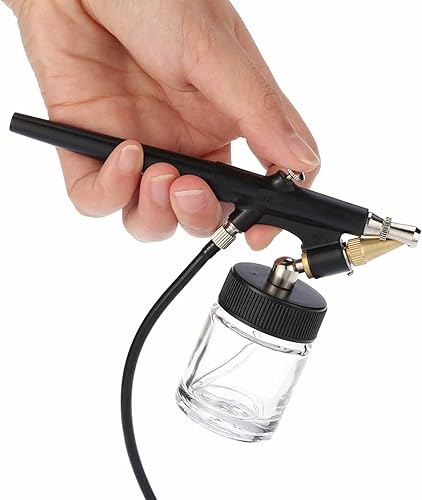 Miniatura 4 de Sand Blaster - Mini kit de compresor de aerógrafo, alimentación de sifón, pistola de pintura con cepillo de aire de acción única, pistola de arena