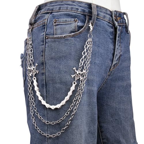 Pants Chain for Men Women -Trouser Chains, Jean Chains Goth Accessories Pant Chain Punk Acrylic Coloured Trouser Chain for Pants (Style 3) (Style 1) (skull 1)2