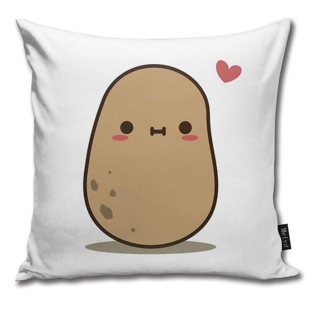 Throw Pillow Cover Cute Potato In Love Decorative Pillow Case Home Decor Square 18x18 Inches Pillowcase