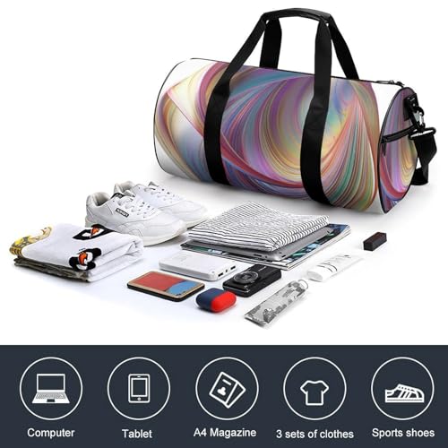 Travel Duffel Bag Weekender Bags for Men Women Large Capacity Overnight Bags Flowing Rainbow Lines Travel Sports Gym Bag Canvas Carry On Tote Bags for Travel Yoga4