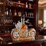 Dekanter do whisky 3D 310 ml – ręcznie dmuchana statuetka ze sztucznego szkła, oryginalna butelka do przechowywania napojów alkoholowych, wyjątkowy prezent dla miłośników motocykli i fanów whisky