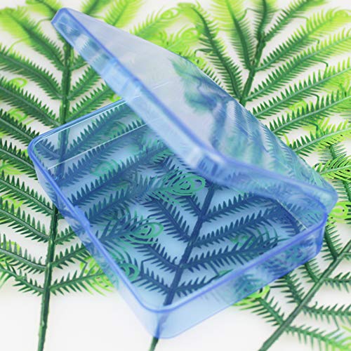 LJY 12 Pieces Rectangular Empty Plastic Storage Containers with Lids for Small Items and Other Craft Projects, 115 x 85 x 28 mm (Blue)