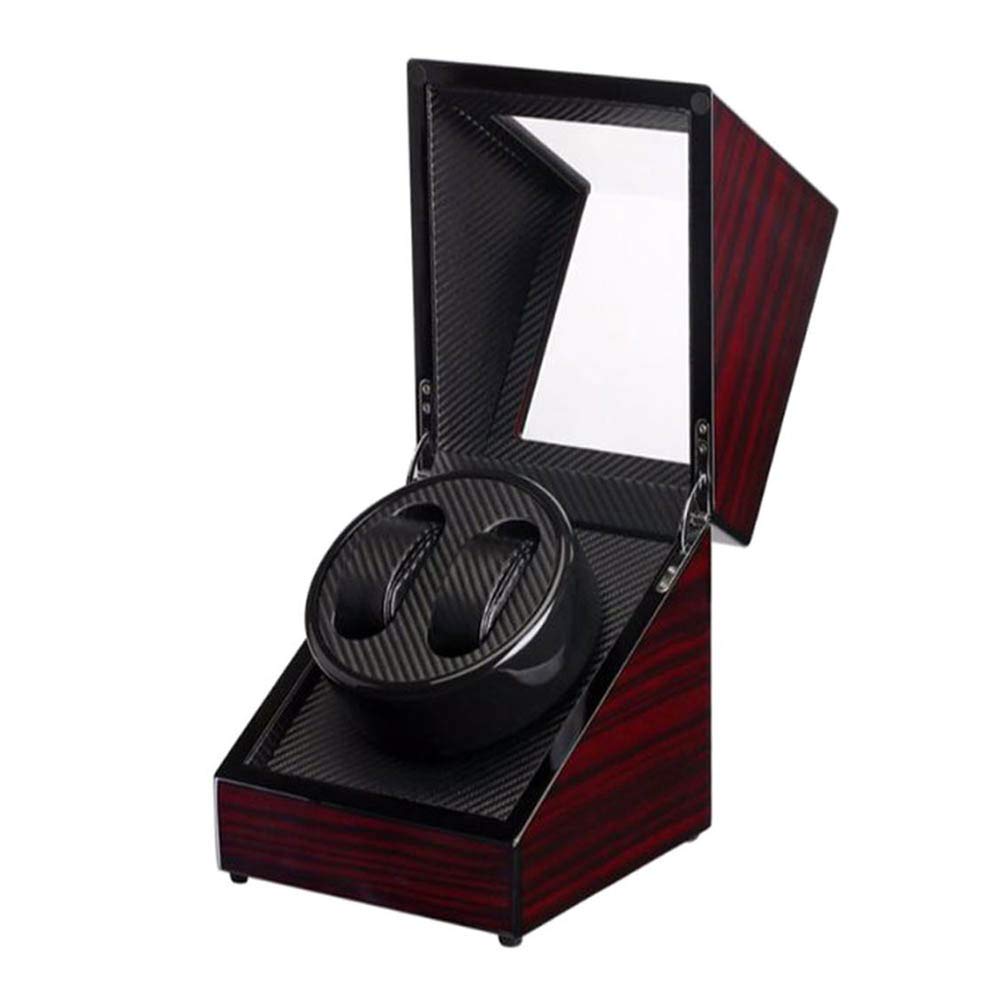 THERESA Double Automatic Watch Winder, Wood Turning Double Watch Display Storage Box Case