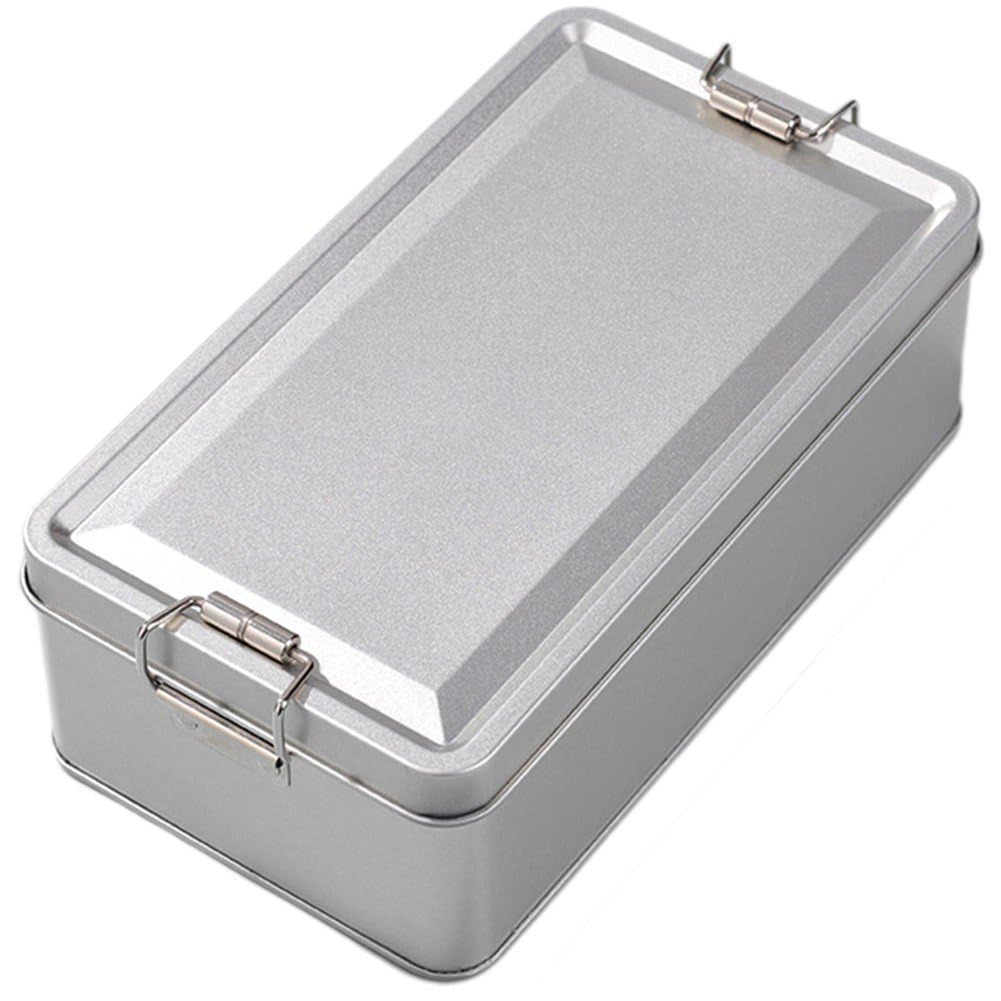 Fituenly Tinplate Storage Case - Tinplate Storage Tins Cans, Metal Rectangular Tin Box Lids, Dustproof Tins Cans Storage Container with Lid for Coffee, Jewelry, Tea