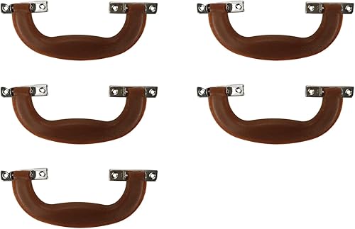 5 manijas de plástico marrón para equipaje de 5 pulgadas de repuesto para caja de herramientas, maleta, caja y maletín (agujeros centrales de 1.417