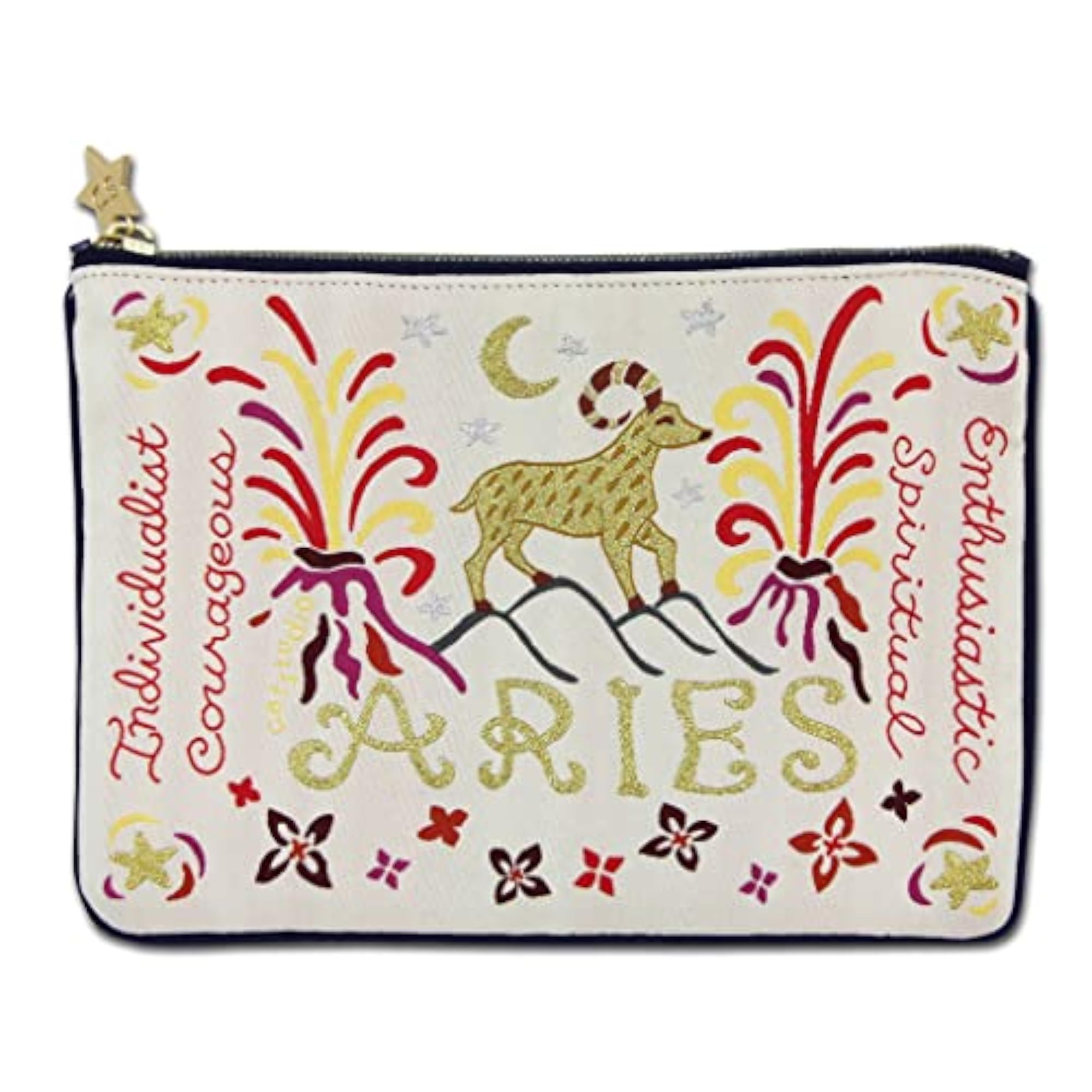 Astrology Zipper Pouch, Aries Design, 5" x 7"