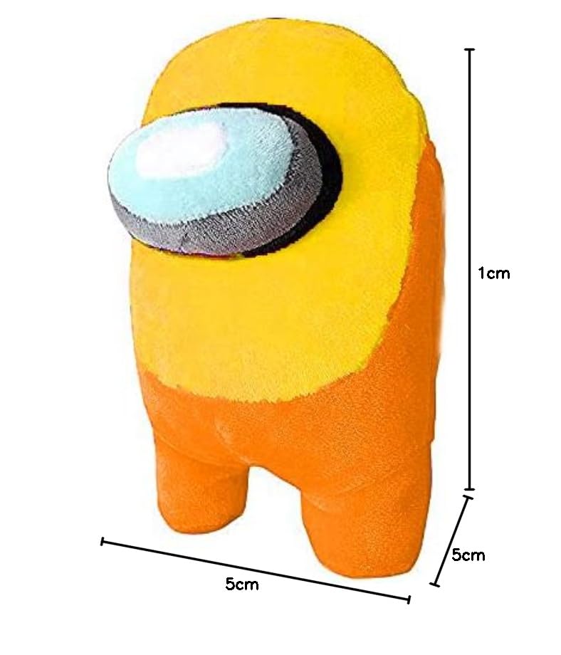 Image of HUG 'n' FEEL SOFT TOYS Among Us Plush Toy Plush & Stuffed Toys (18 Cm) Among Us Merch Cute Soft Plush Bulging Eyes Astronaut Plush Figure Toy Plush & Stuffed Toys (Yellow&Orange)