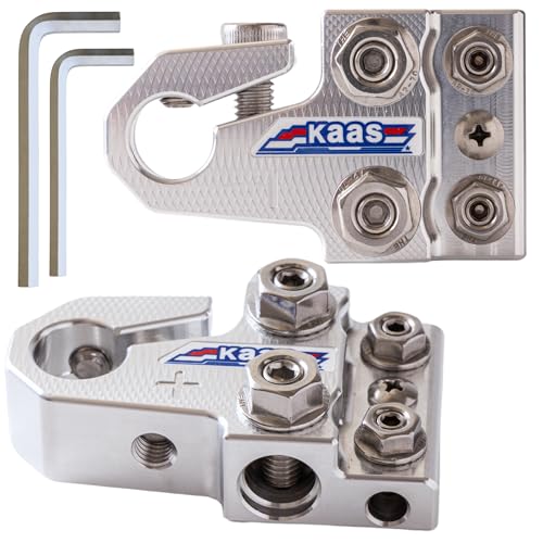 Image of Made in Taiwan 9-Way Battery Terminal Connectors, Battery Post Adapter Set | SGS report-supported A6061-T6 aluminum, M8 /M6 top points plus M4 accessory point