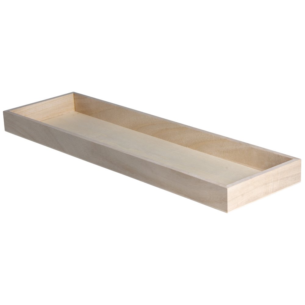 Plateau Décoratif En Bois Et Paille – 50 X 35 Cm – Occasion (comme Neuf)
