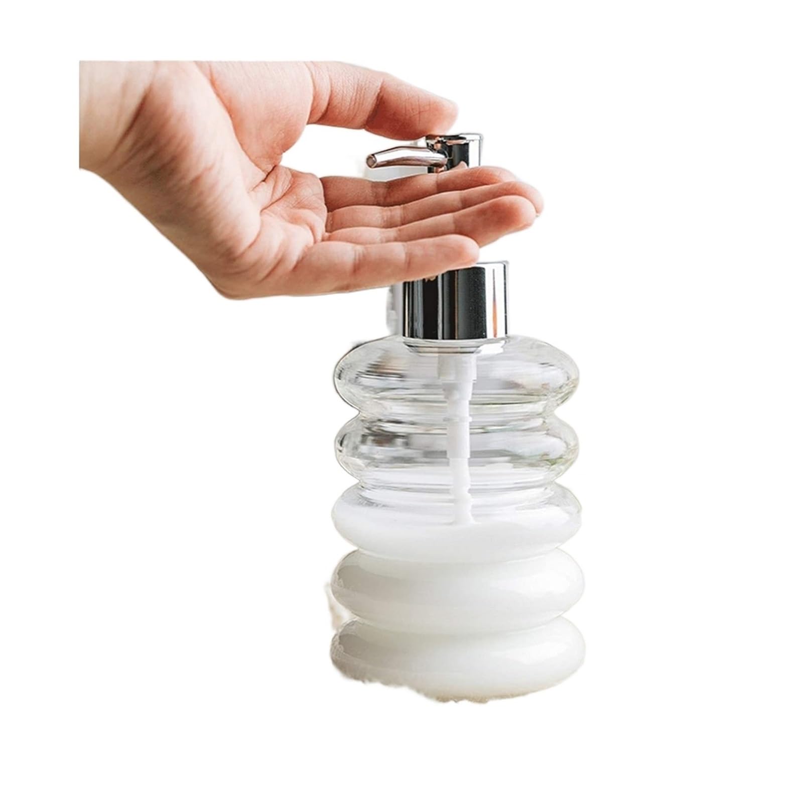 Dispenser di Sapone Dispenser di Sapone in Vetro ambrato Pompa per liquidi Ricaricabile Bottiglie Marroni Dispenser di lozione Trasparente per Cucina o Bagno Cucina Bagno, Trasparente