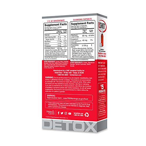 Herbal Clean Same-Day Concentrated Detox Drink, 1 Fl Oz, and Detox Capsules, 4 Count - Image 3