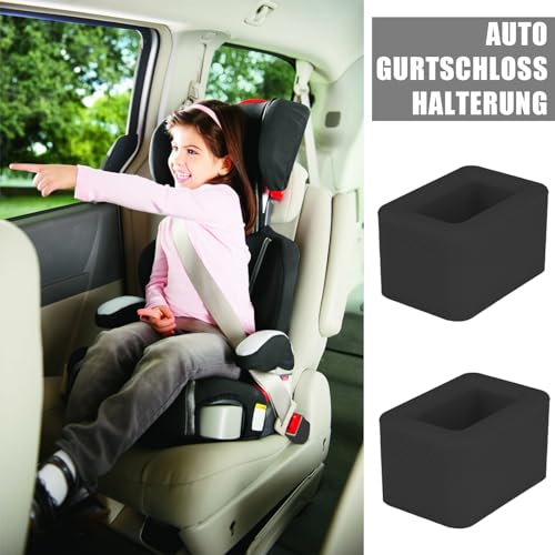 2 Stück Auto Gurtschloss Halterung, Sicherheitsgurt Halter für einfaches Anschnallen, Auto Assistent Zubehör für Autos, Schwarz