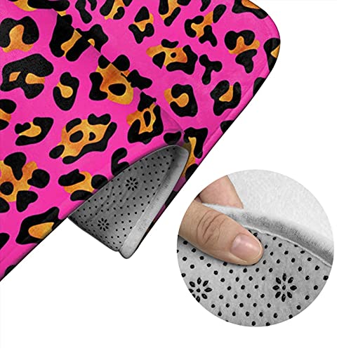 MBNGGAB Badematte + Konturmatte + WC-Deckelbezug, Rosa Leopardenmuster 3 Stück Badematten Set, mit rutschfester… – Bild 6