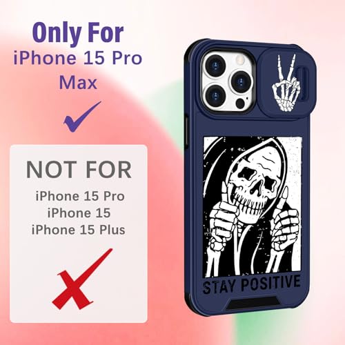 Image of Funermei (2in1 for iPhone 15 Pro Max Case for Women Girls Skull Cute Phone Cover Skeleton Gothic Scary Spooky Horror Design with Camera Cover Funda for Apple for iPhone 15 ProMax Cases 6.7 inch
