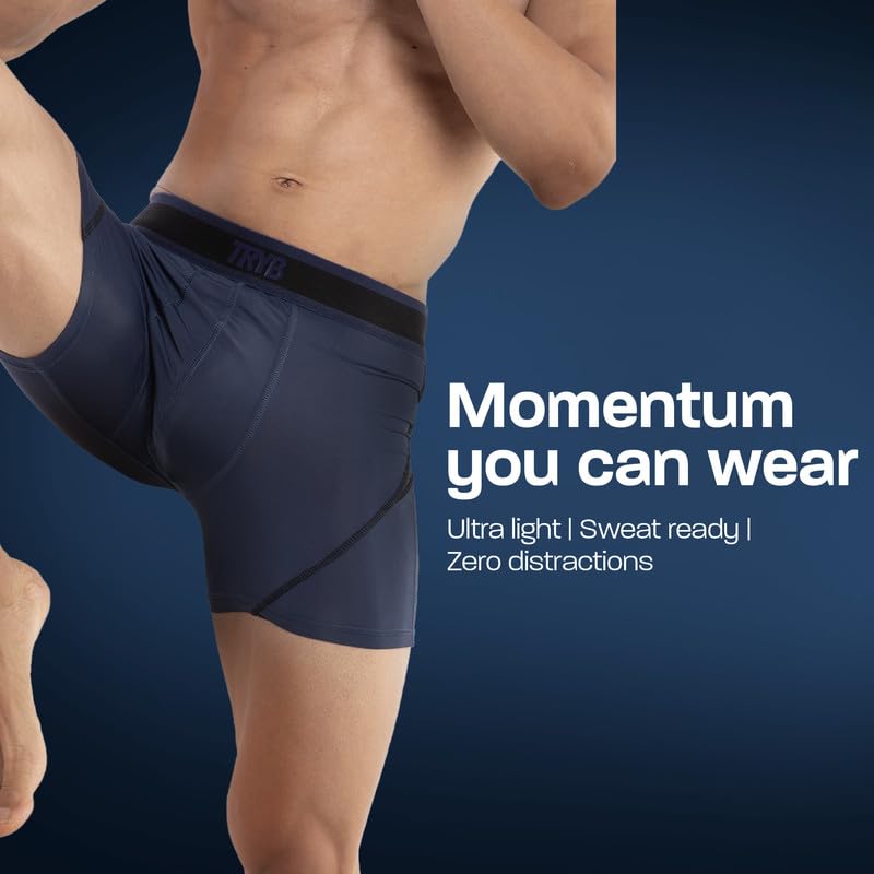 Image of TRYB Sports Underwear for Men | Stretchable Active-H Trunk Semi Compression Shorts | Trunks for Running & Gym Workout | Quick Dry, Breathable & Anti Chafing | Sports Innerwear Boxers