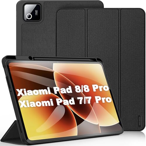 DUX DUCIS Funda para Xiaomi Pad 8/8 Pro, Mi Pad 7/7 Pro (11,2 Pulgadas), con Auto Sueño/Estela, Carcasa Trasera Slim Soporte Antigolpes Cover Tableta, Negro
