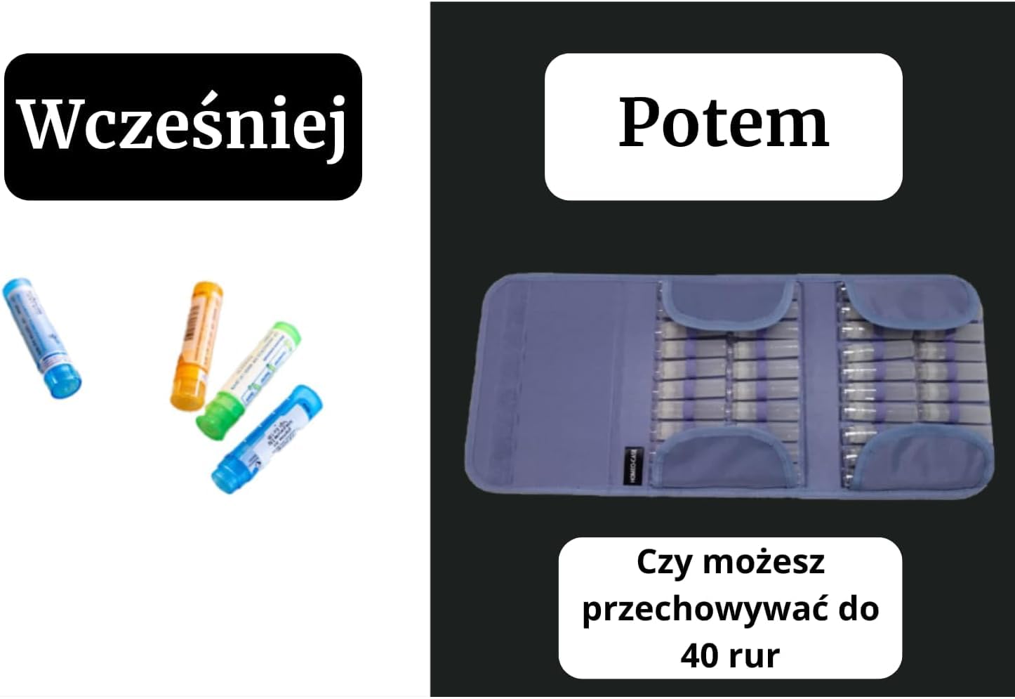 HOMEO-Case | Etui Homeopatyczne z 40 Przestrzeniami na Fiolki Boiron o Pojemności 4 Grama | Nie Zawiera Fiolków | Malinowy