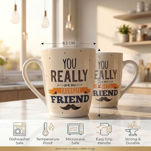 Image of UPC Premium Bone China Coffee Mug Set of 2 | Elegant Ceramic Tea & Coffee Cups for Home, Office & Cafe | Lightweight, Durable, Microwave & Dishwasher Safe Mug Set | Luxury Drinkware Collection
