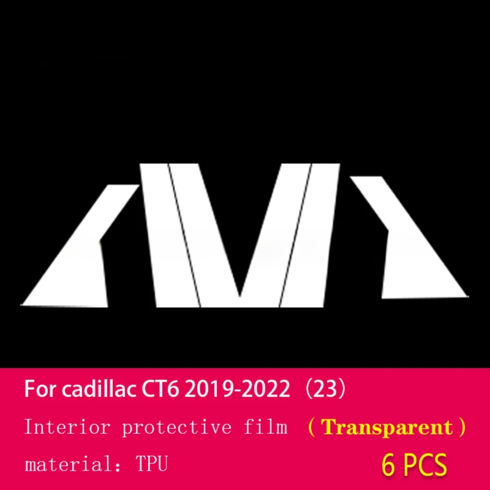 Pellicola protettiva per carrozzeria auto B C per la prevenzione dei graffi del pilastro della finestra in TPU PPF, accessorio per Cadillac CT6 2019-2023 (trasparente)