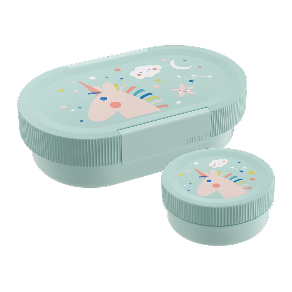 Sigg - LUMO Kids Lunchbox Unistars Plus - Inner Tray & Leakproof Snack Box - Microwave & Dishwasher Safe - BPA Free - Lightweight - Made in Germany - for School, Daycare & Playtime - Blue - 800ML