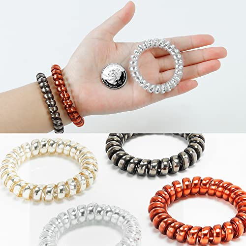 TailaiMei No Crease Coil Hair Ties - 12 Pcs Spiral Phone Cord Ela...