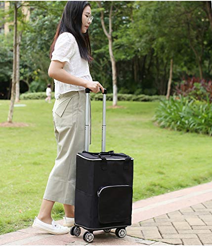 Falytemow Zusammenklappbarer Mehrzweckwagen mit Isoliertasche, faltbarer wiederverwendbarer Einkaufstrolley mit Rollen… – Bild 8