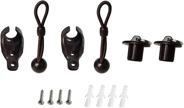 Replacement Shade Parts Bungee End Cap Kit for Exterior Cordless Roller Shades Outdoor Blinds Brown（ 1 Sets）