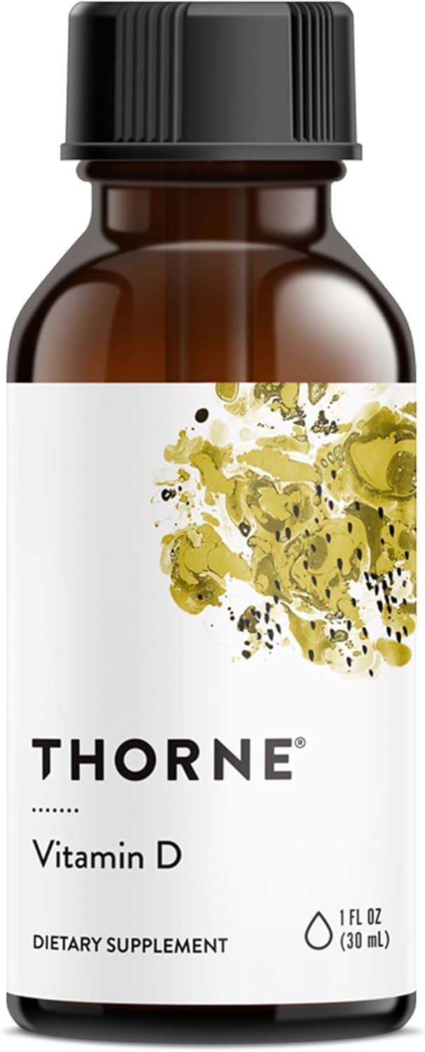 THORNE Vitamin D Liquid - Vitamin D Supplement - Supports Healthy Bones and Muscles, Cardiovascular Health, and Immune Function* - Gluten-Free, Soy-Free, Dairy-Free - 30 ml - 600 Servings